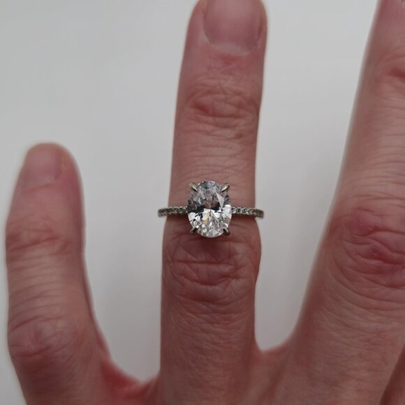 Size 5 Sterling Silver Cute Oval Cubic Zirconia Ring A3598 - Picture 5 of 9